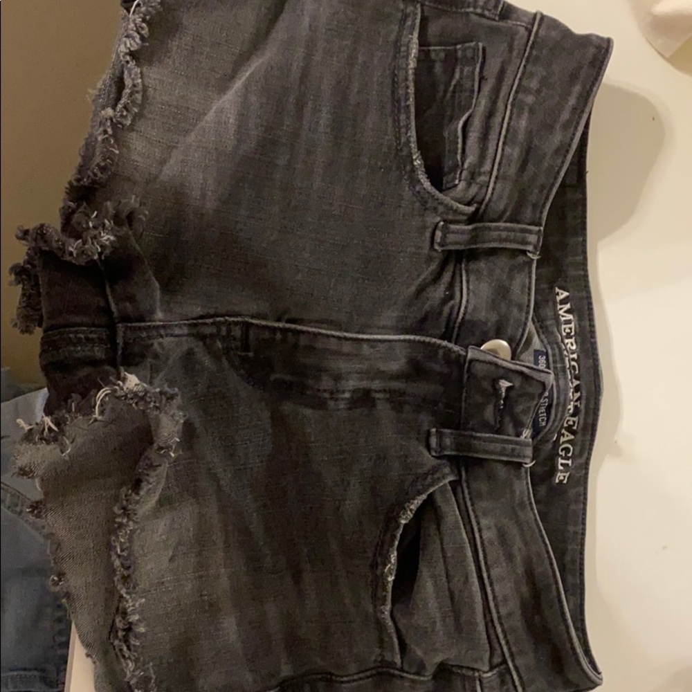 Black jean shorts from American eagle
